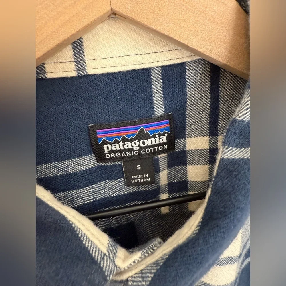 Patagonia Midweight Fjord Flannel Shirt - Smolder Blue Small - Picture 4 of 9